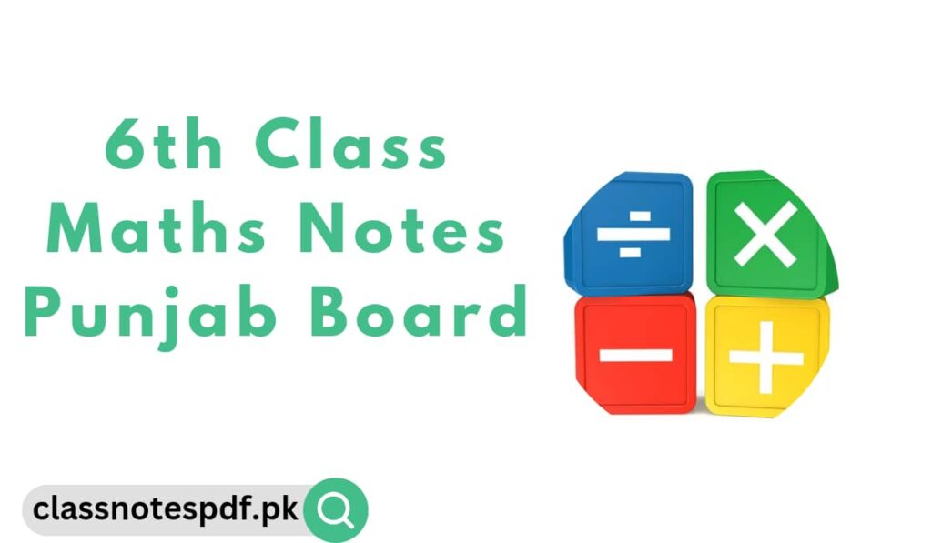 6th class maths notes punjab board