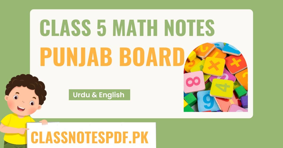 5th Class Maths Notes PDF Punjab Board