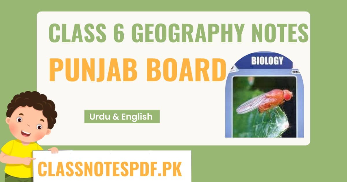 6th Class Geography Notes PDF Punjab Board